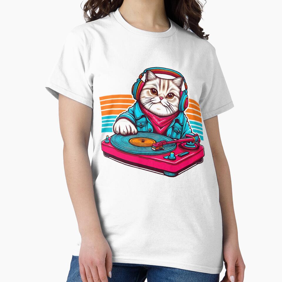 DJ Cool Cat with Sunglasses - Party Vibes and Beats by beyazart T-Shirts, Hoodie, Sweatshirt | BlankRebels.com (Image 2)