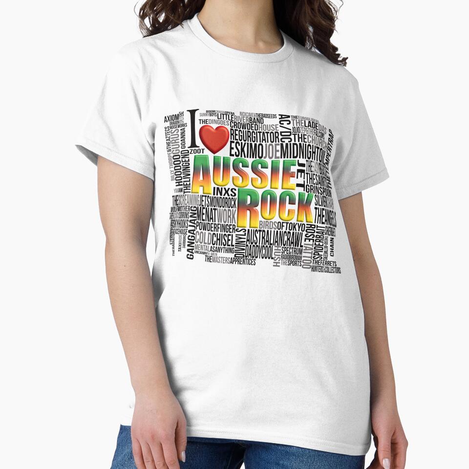 I Love Aussie Rock Bands Text Design by FlashMacDesign T-Shirts, Hoodie, Sweatshirt | BlankRebels.com (Image 2)