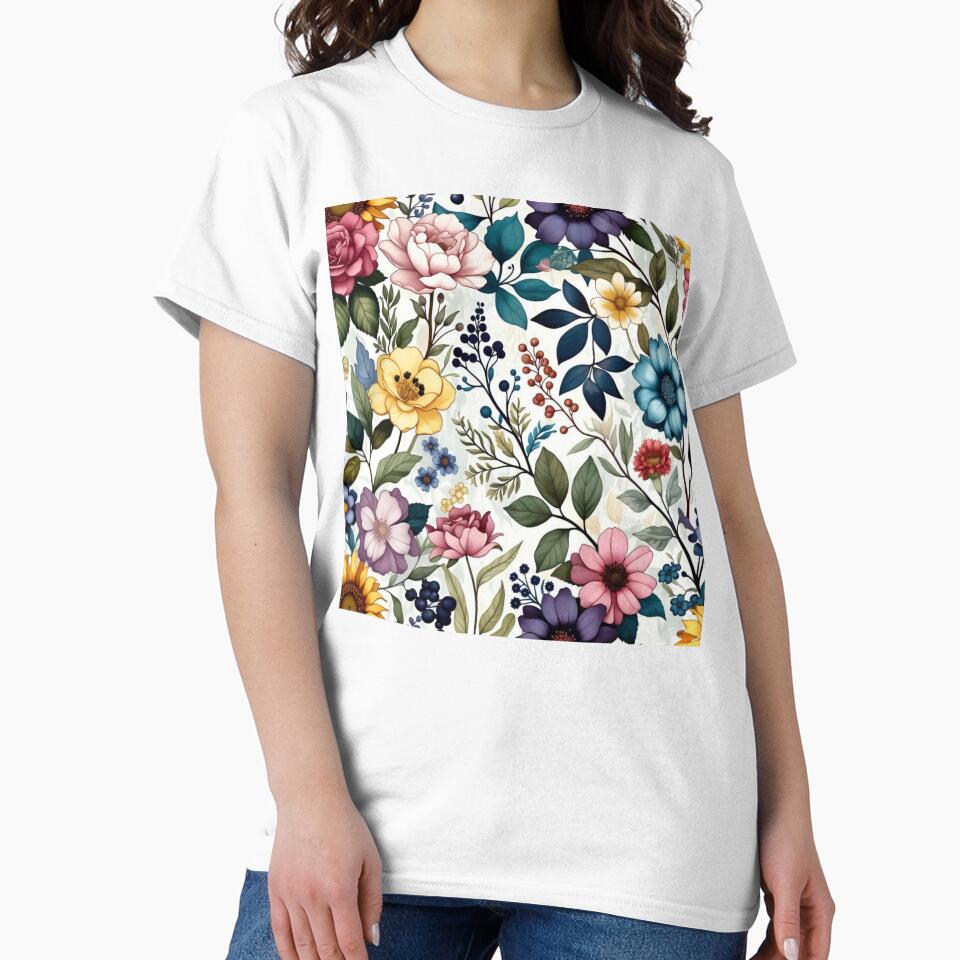 Luxury Boho Flowers Pattern – Pastel Gold Wildflower Garden T-Shirts, Hoodie, Sweatshirt