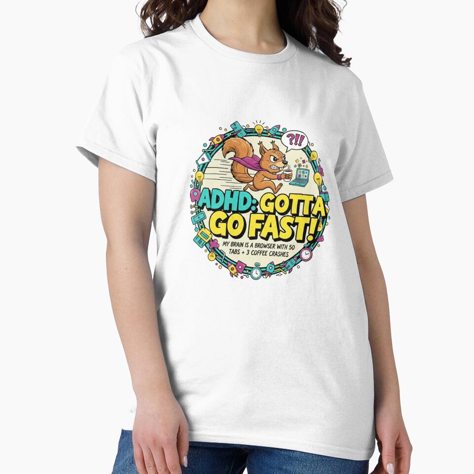 Funny ADHD Squirrel - Gotta Go Fast! by kryoarts T-Shirts, Hoodie, Sweatshirt | BlankRebels.com (Image 2)