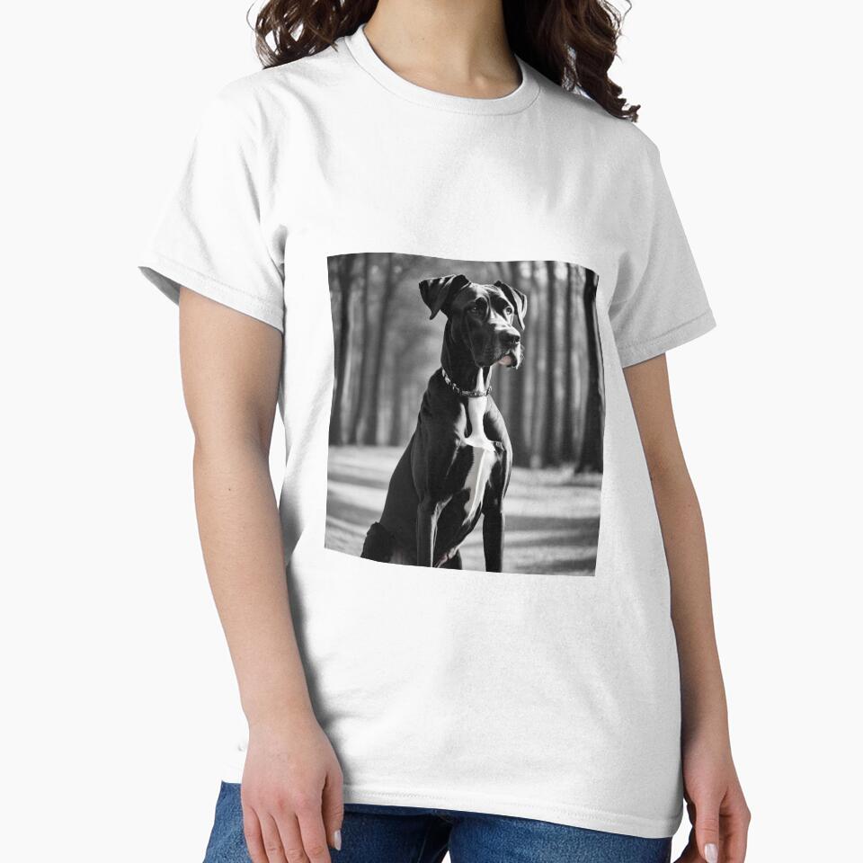 Black Great Dane Minimalist T-Shirt by Trialloja Hoodie, Sweatshirt | BlankRebels.com (Image 2)