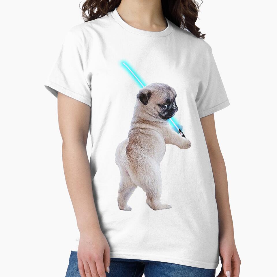 Pug with Lightsaber by whistle48sho T-Shirts, Hoodie, Sweatshirt | BlankRebels.com (Image 2)