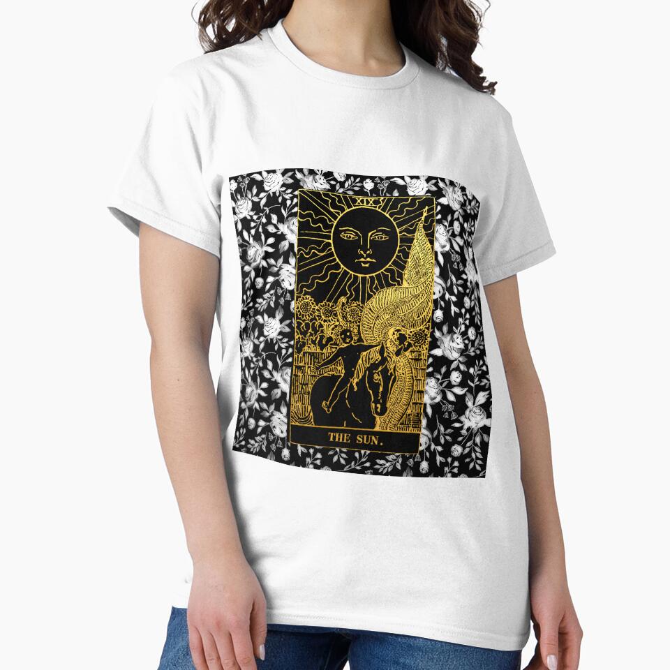Floral Tarot Print - The Sun by Annalee Beer T-Shirts, Hoodie, Sweatshirt | BlankRebels.com (Image 2)