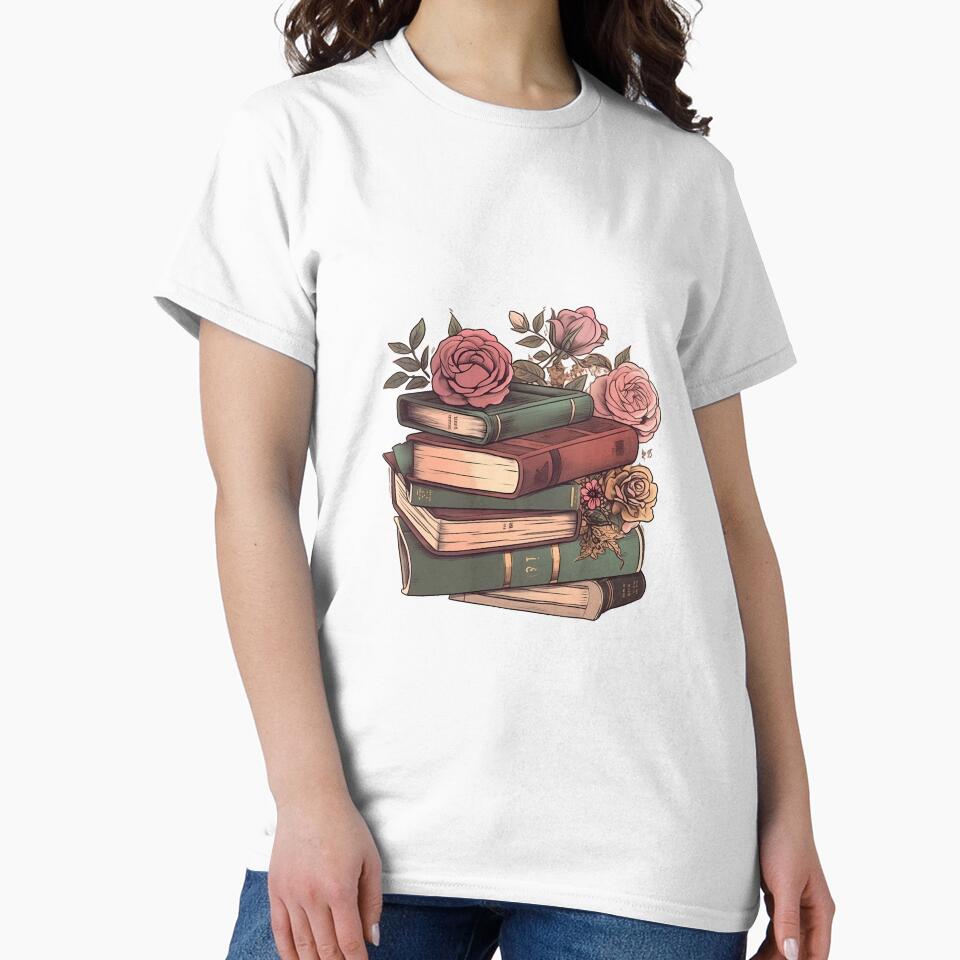 Book aesthetic with flowers by Good Mind Design T-Shirts, Hoodie, Sweatshirt | BlankRebels.com (Image 2)