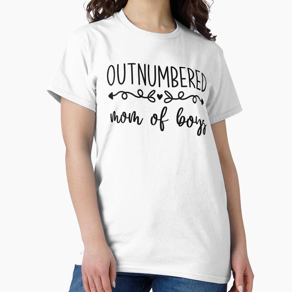 Outnumbered Mom Of Boys, Mom Quote by KD Merch T-Shirts, Hoodie, Sweatshirt | BlankRebels.com (Image 2)