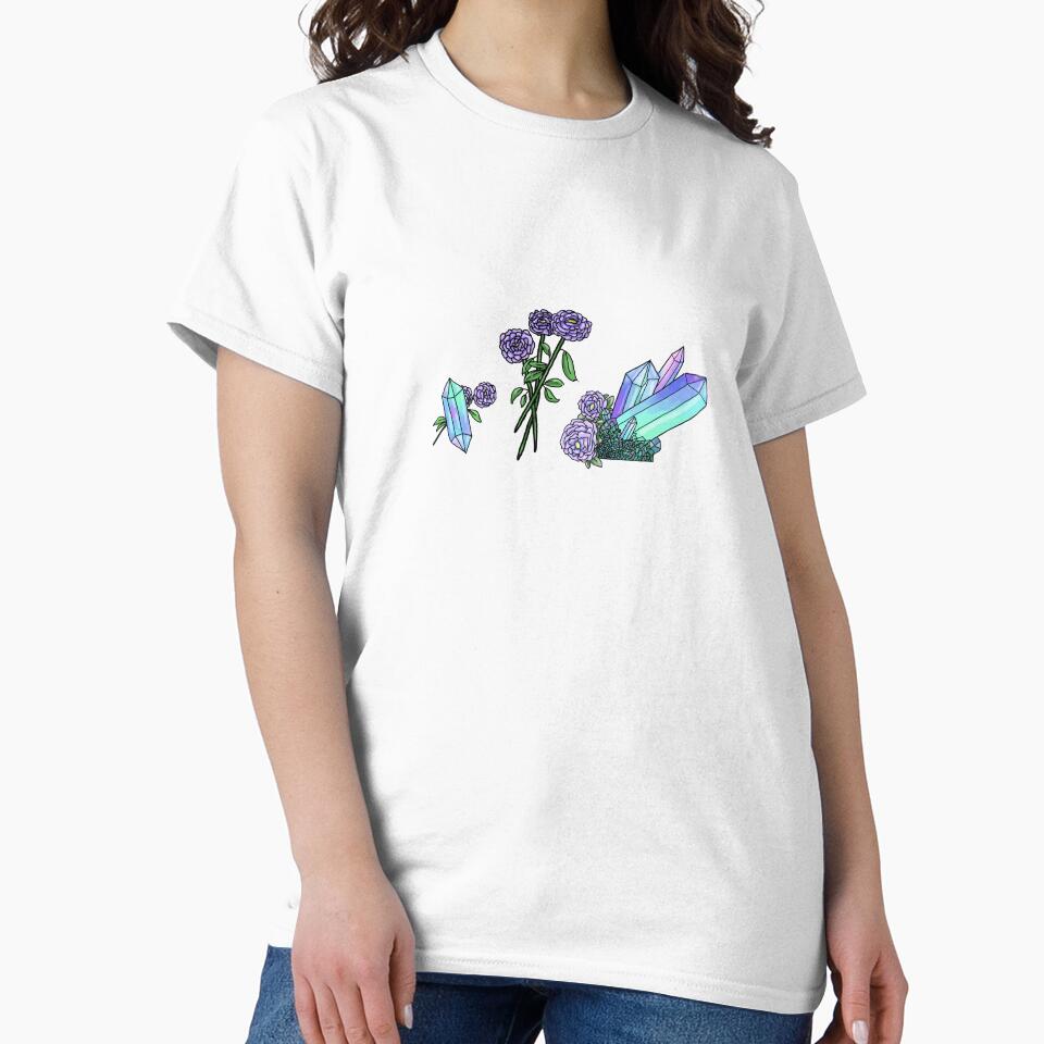 aquamarine crystals & flower by sbella19 T-Shirts, Hoodie, Sweatshirt | BlankRebels.com (Image 2)