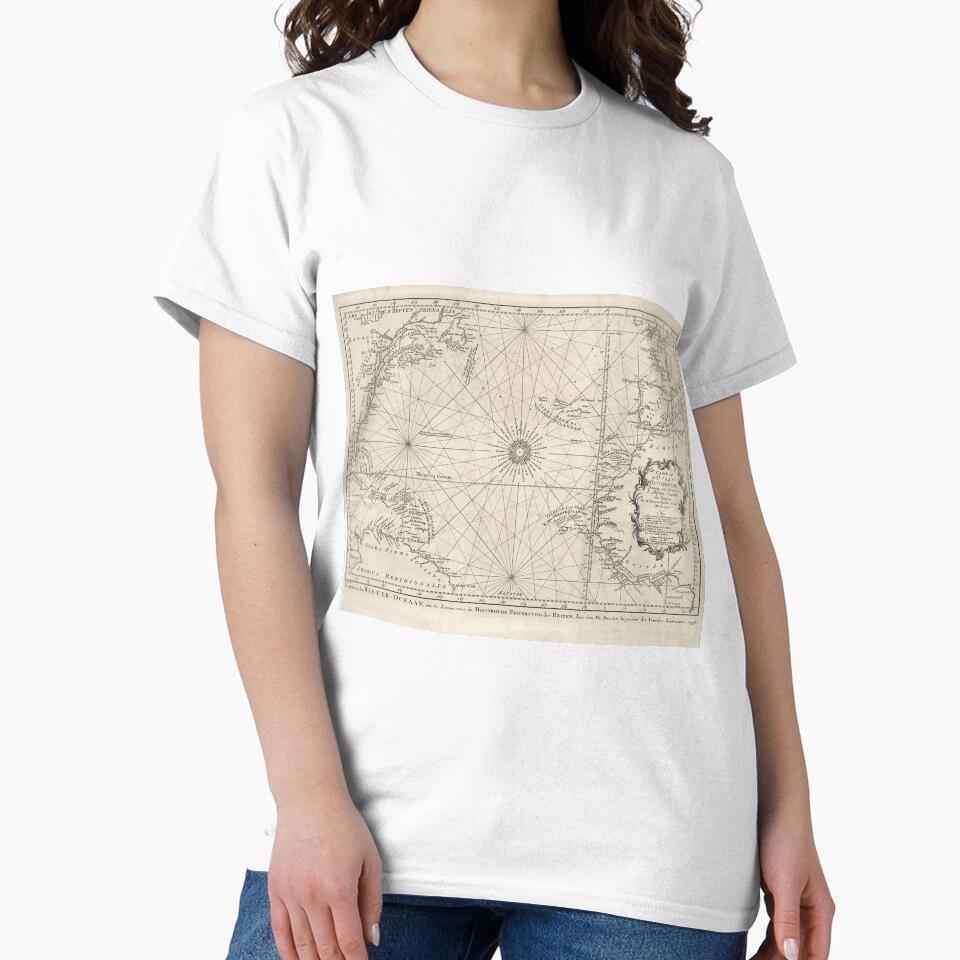 Vintage Map of The Atlantic Ocean (1746) by BravuraMedia T-Shirts, Hoodie, Sweatshirt | BlankRebels.com (Image 2)