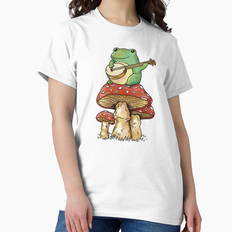 cottagecore aesthetic frog with mushroom by Floppa Empire T-Shirts, Hoodie, Sweatshirt | BlankRebels.com (Image 2)
