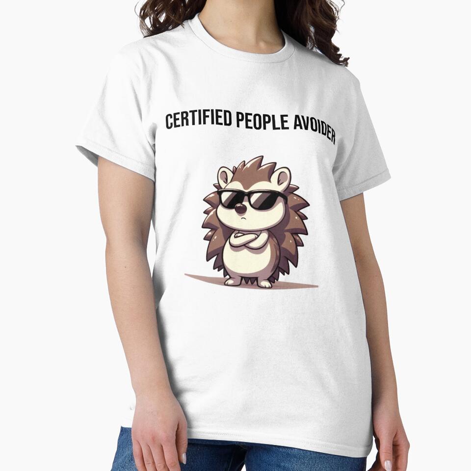 Official Introvert Avoidance Club with Sassy Cartoon Hedgehog – Funny Introvert Gift by Confuzz1ed T-Shirts,... (Image 2)