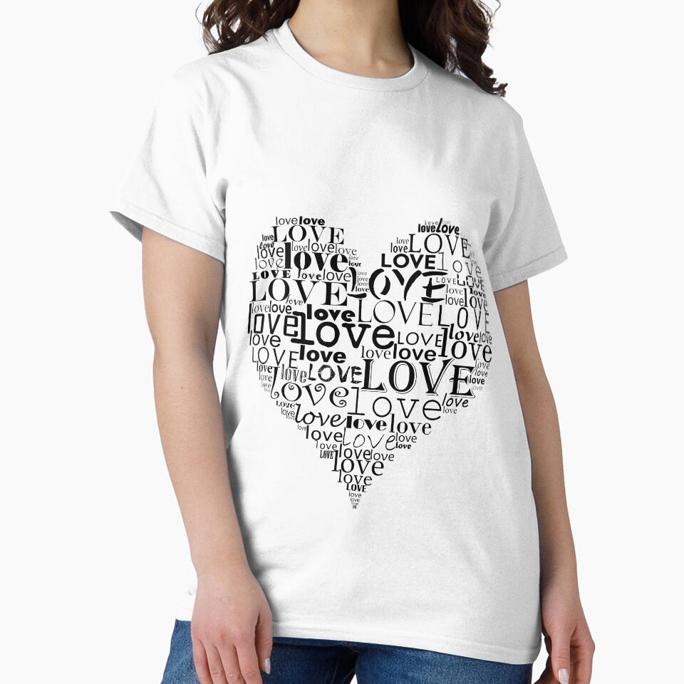 Typographic heart by adiosmillet T-Shirts, Hoodie, Sweatshirt | BlankRebels.com (Image 2)