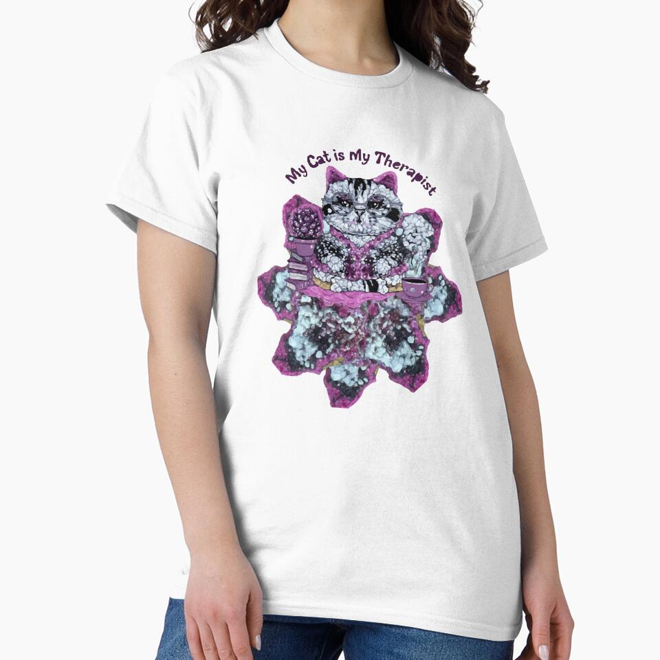 My Cat is My Therapist, Encircled by Erythrite by ArtDesignTp T-Shirts, Hoodie, Sweatshirt | BlankRebels.com (Image 2)