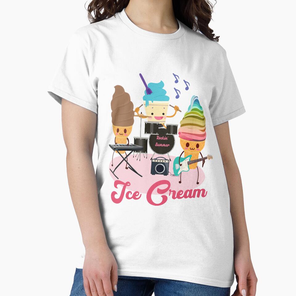 Ice Cream Music Rock Band Rockin' Summer by Jecolds T-Shirts, Hoodie, Sweatshirt | BlankRebels.com (Image 2)