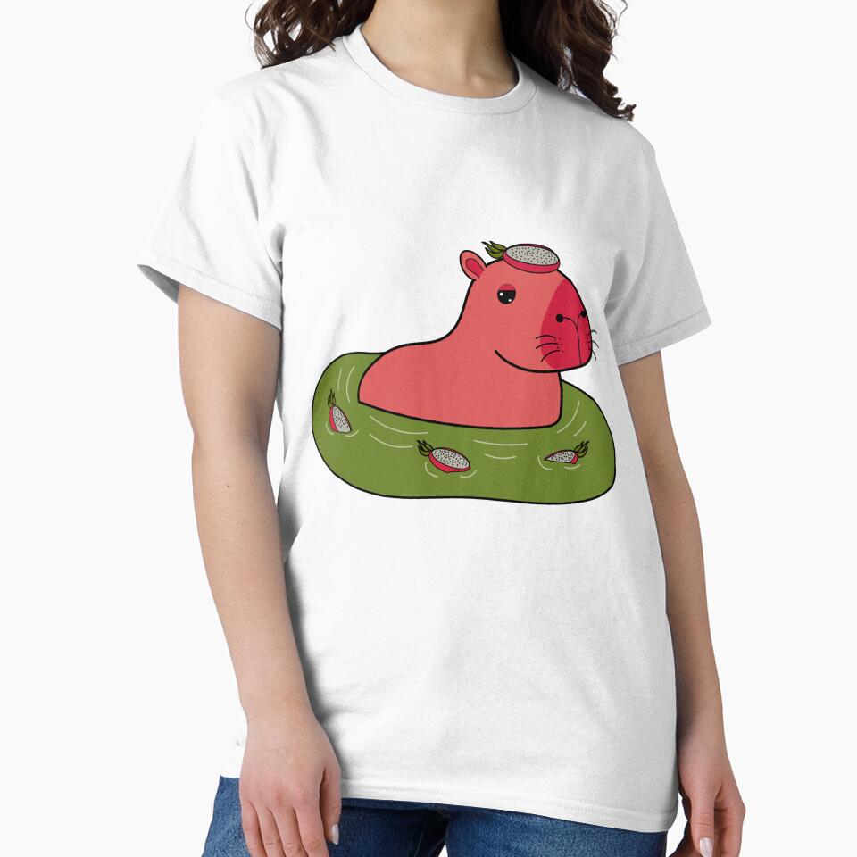 Kawaii dragon fruit capybara by SunMoonMilk T-Shirts, Hoodie, Sweatshirt | BlankRebels.com (Image 2)
