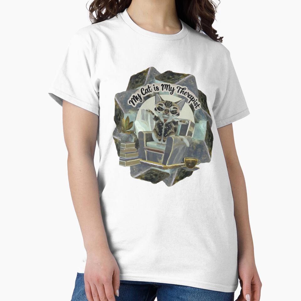 My Cat is My Therapist with Garnet by ArtDesignTp T-Shirts, Hoodie, Sweatshirt | BlankRebels.com (Image 2)