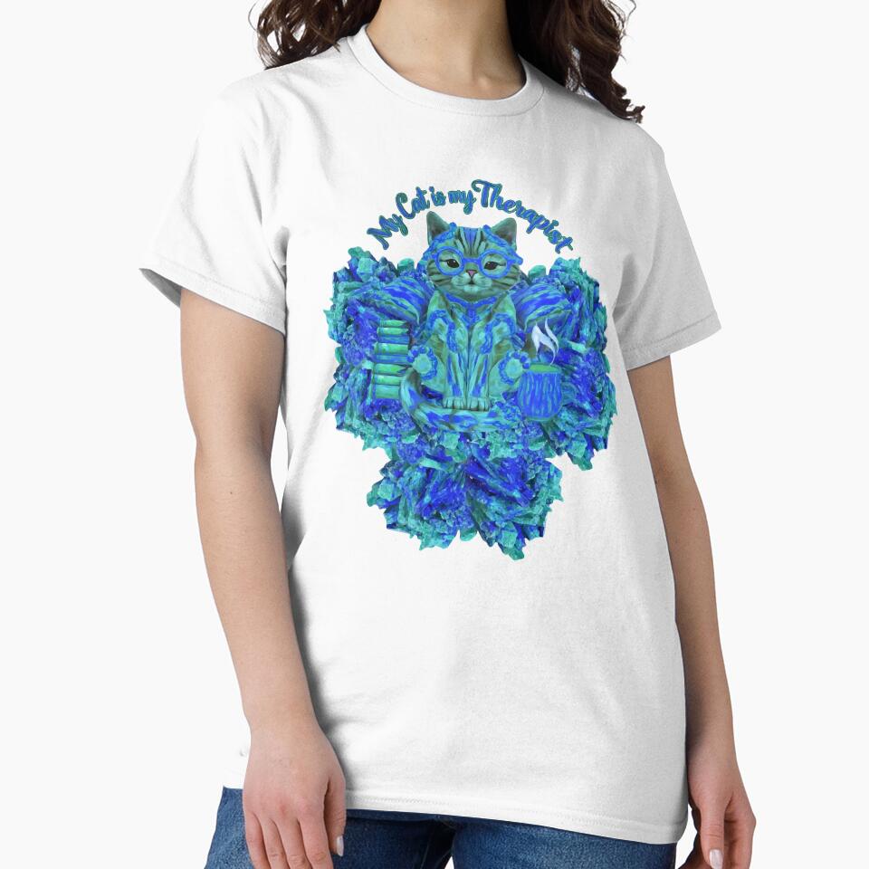 My Cat is My Therapist with Azurite by ArtDesignTp T-Shirts, Hoodie, Sweatshirt | BlankRebels.com (Image 2)