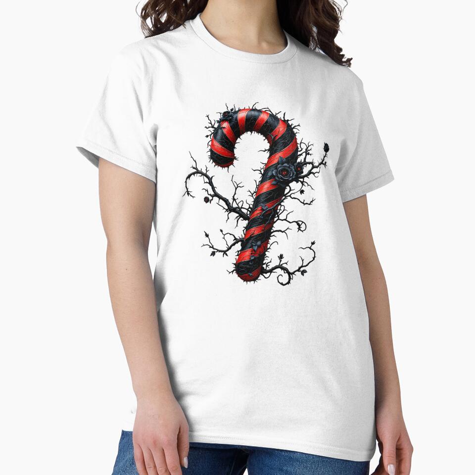 Gothic Candy Cane with Black Roses by ZetaDream T-Shirts, Hoodie, Sweatshirt | BlankRebels.com (Image 2)