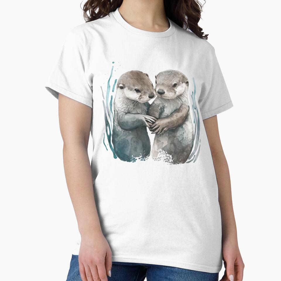 Significant Otters - Otters Holding Hands by DOPANDA . T-Shirts, Hoodie, Sweatshirt | BlankRebels.com (Image 2)