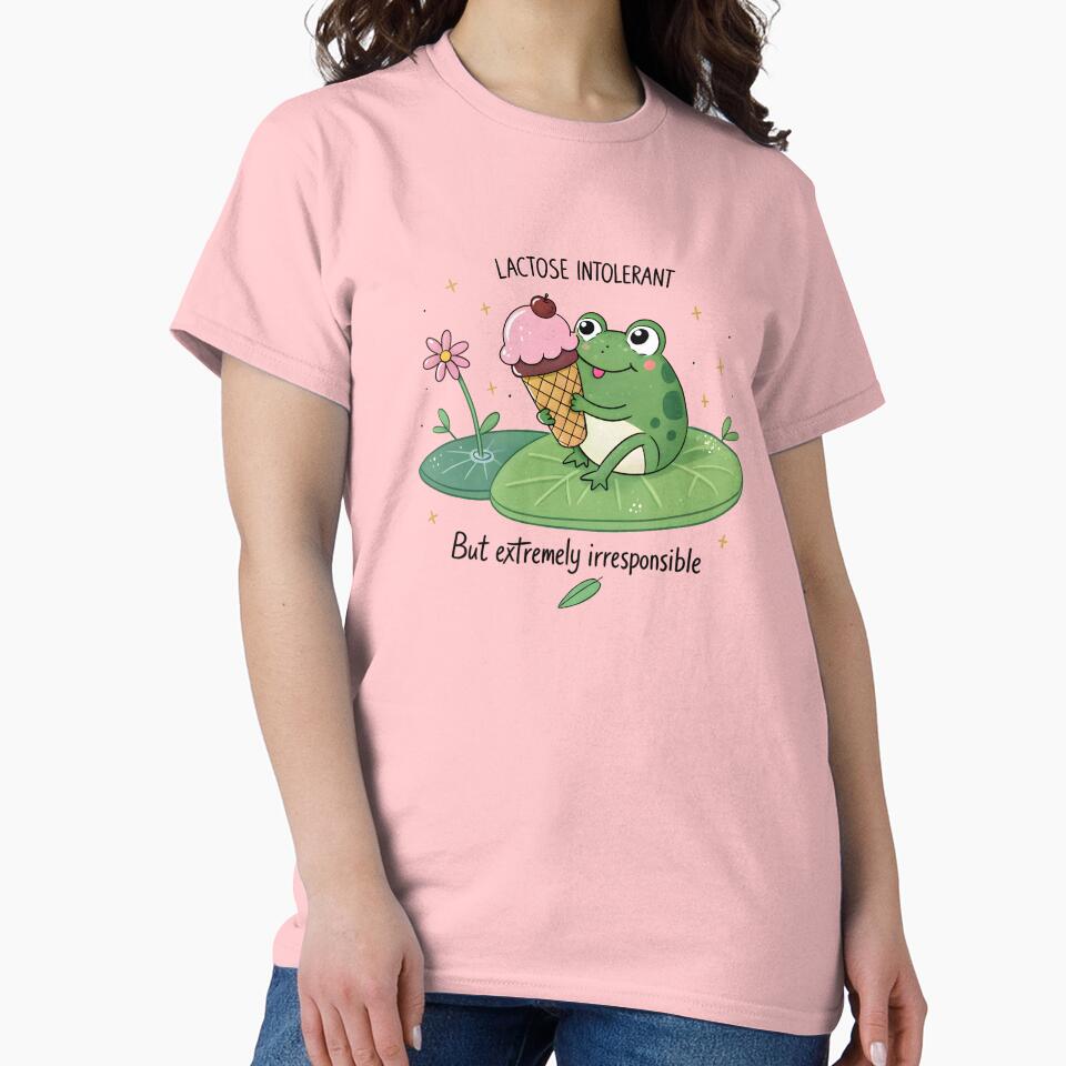 Lactose Intolerant But Extremely Irresponsible – Funny Frog Sticker by Suzy Perez Art T-Shirts, Hoodie, Sweatshirt (Image 2)