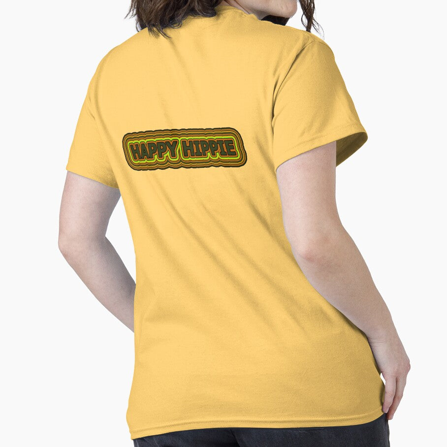 Happy Hippie Words Earthy Tones Hippie Vibes Retro Lines 4 of 4 by Beachy T-Shirts, Hoodie, Sweatshirt (Image 2)