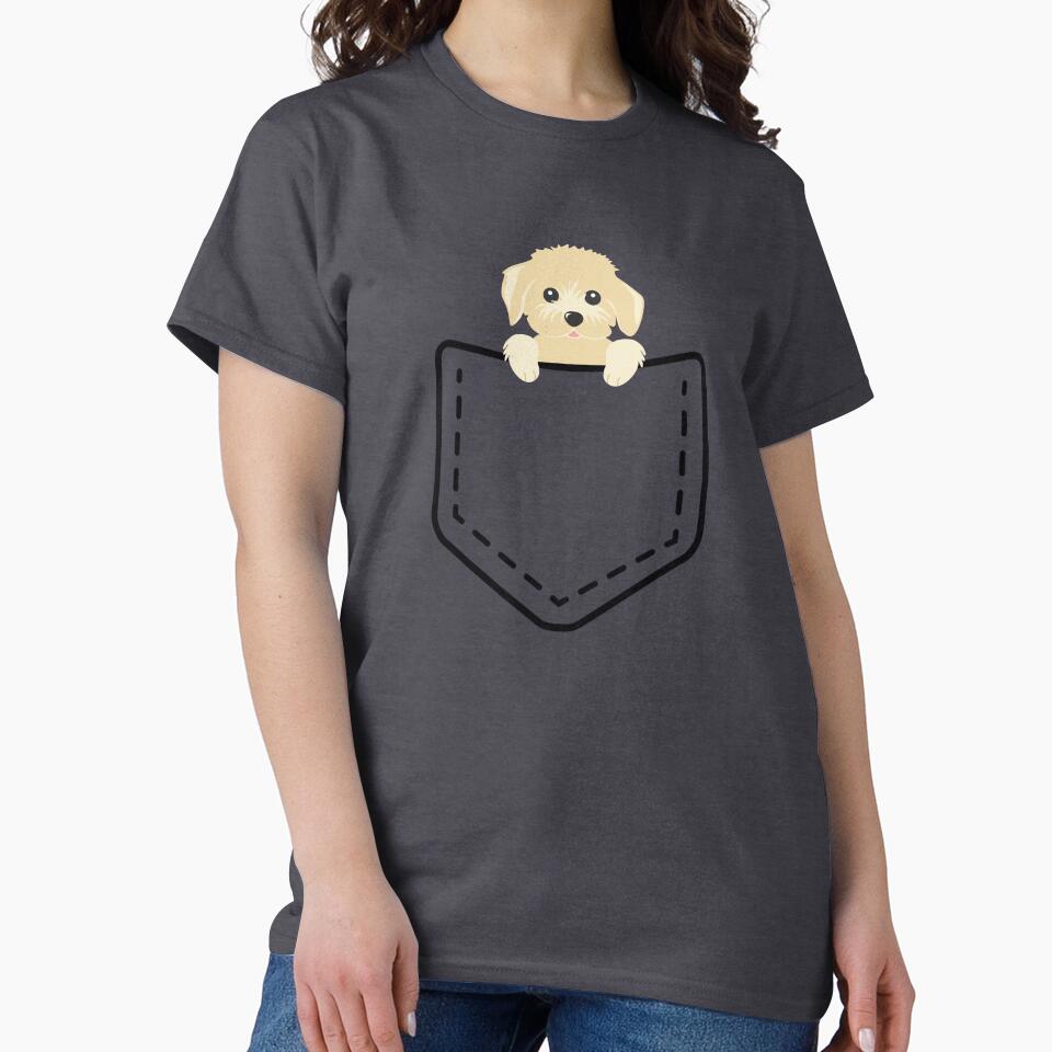 Golden retriever peeking from fake pocket by PERsonalthreads T-Shirts, Hoodie, Sweatshirt | BlankRebels.com (Image 2)