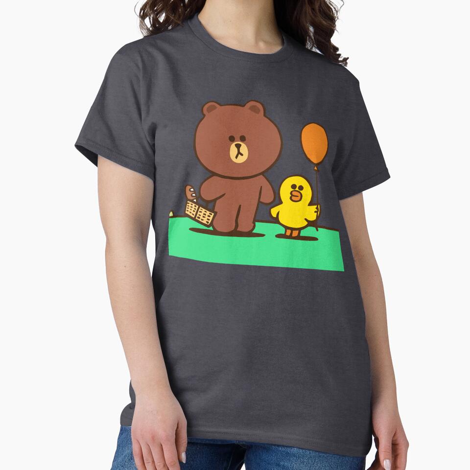 LINE Friends Brown – T-shirts, Mugs, Stickers, and More | Cony, Sally & Friends by William Cano Hoodie, Sweatshirt (Image 2)