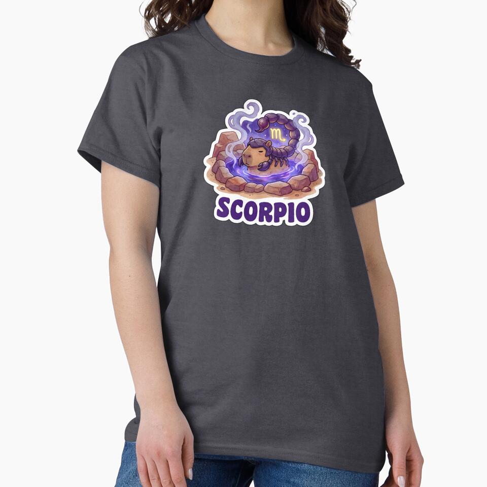 Zodiac Capybara Scorpio – Intense Onsen Water Sign Cute Zodiac Sticker by Nuist25 T-Shirts, Hoodie, Sweatshirt (Image 2)