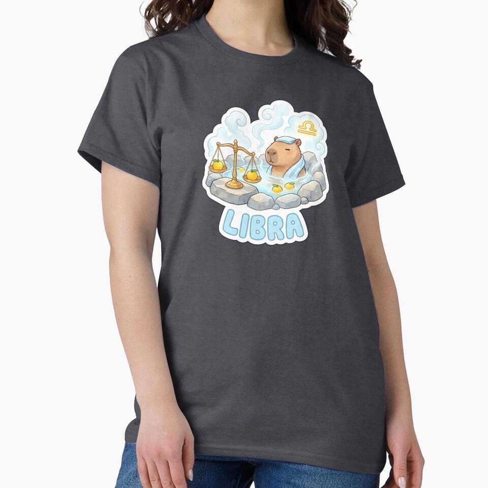 Zodiac Capybara Libra – Balanced Onsen Air Sign Cute Zodiac Sticker by Nuist25 T-Shirts, Hoodie, Sweatshirt (Image 2)