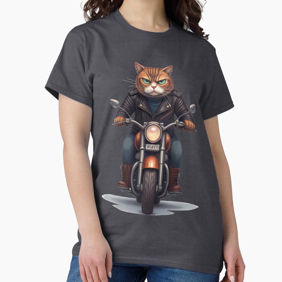 Maewtorcycle  |  Badass Cat Biker on Motorcycle by Theproxmrt T-Shirts, Hoodie, Sweatshirt | BlankRebels.com (Image 2)
