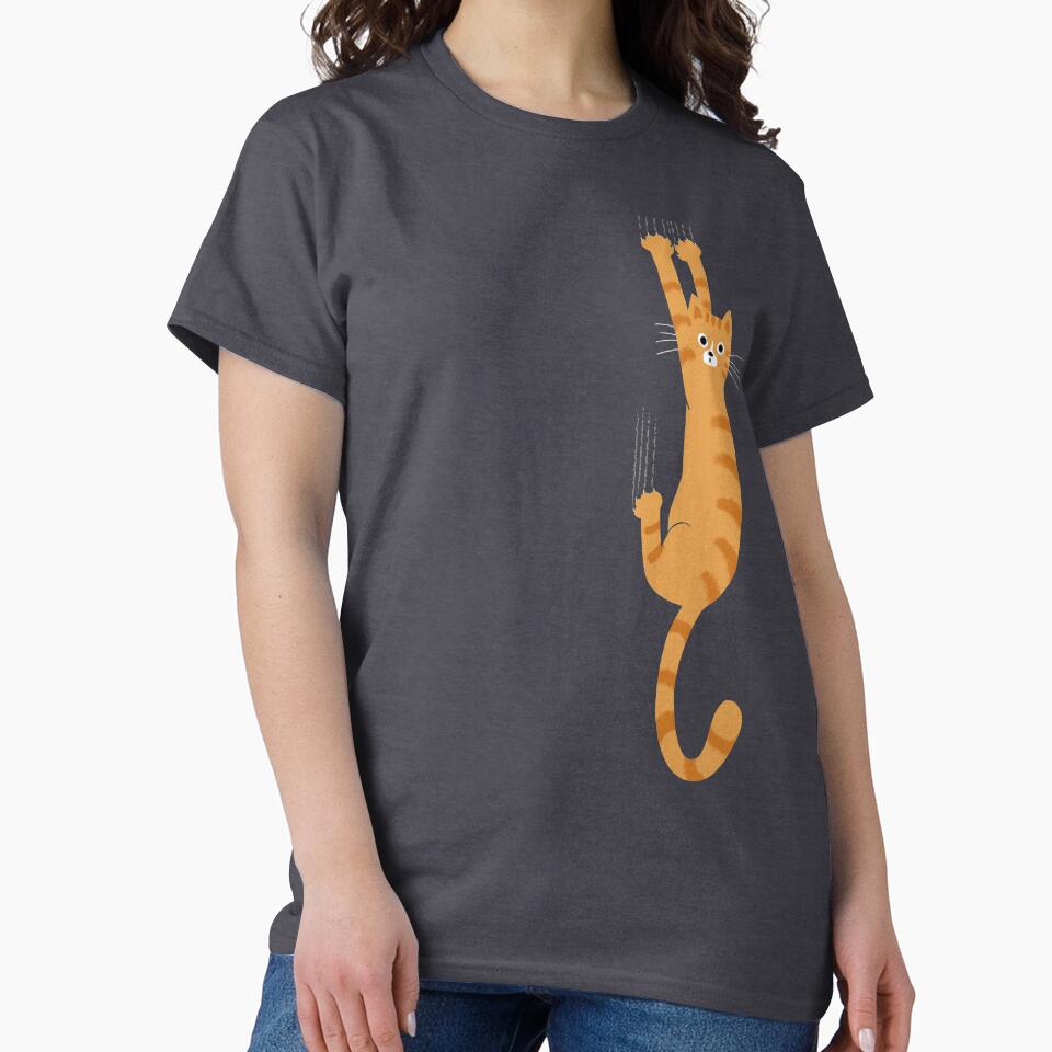 Orange Tabby Cat Hanging Funny Striped Cat T-Shirts, Hoodie, Sweatshirt