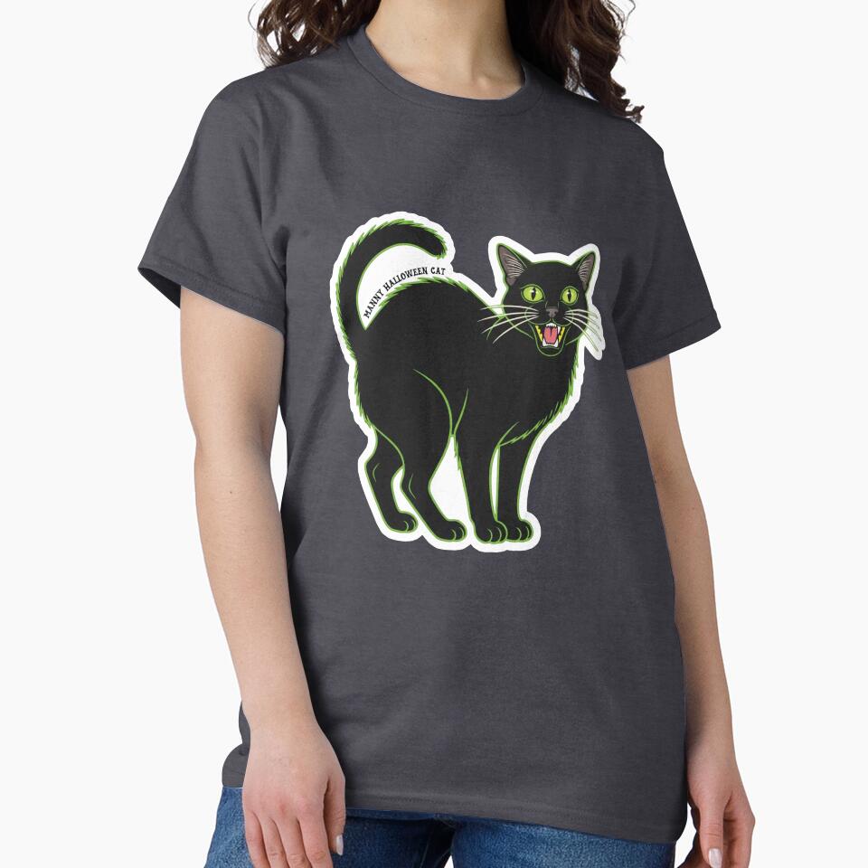 Vintage Black Cat • Manny Halloween Cat by MannyShop T-Shirts, Hoodie, Sweatshirt | BlankRebels.com (Image 2)