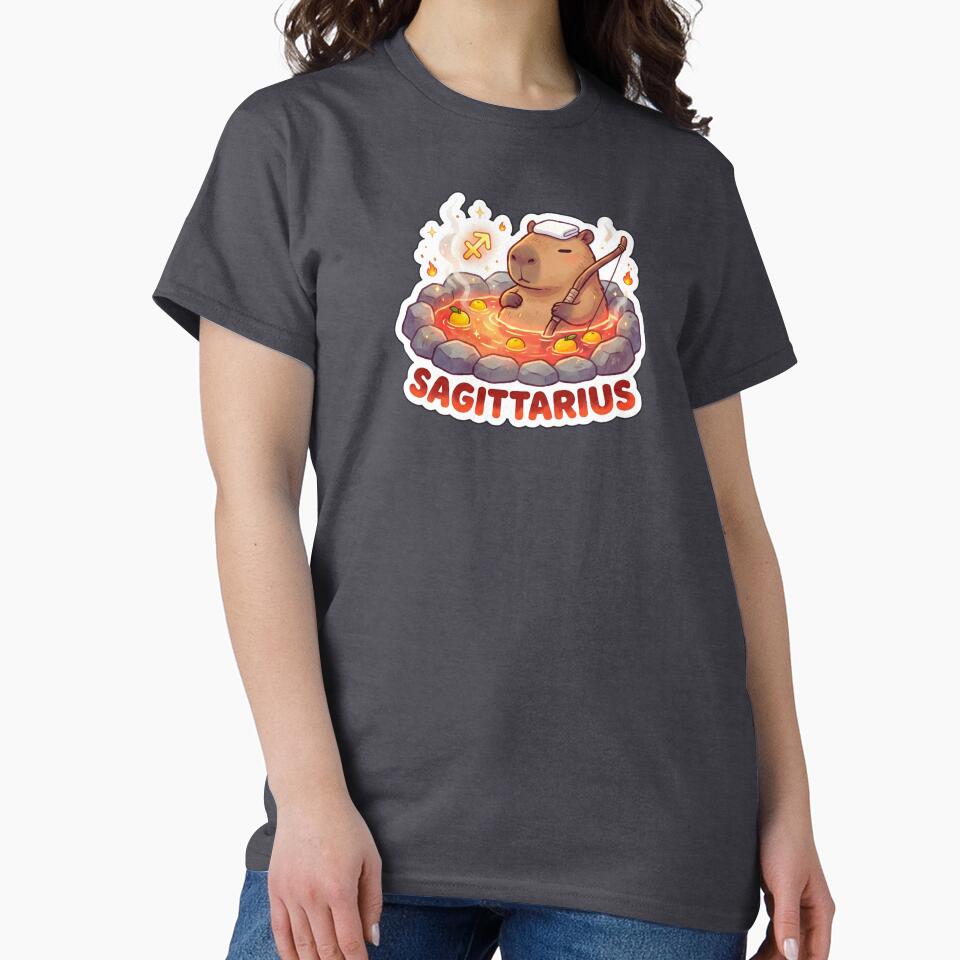 Zodiac Capybara Sagittarius – Adventurous Fire Sign Onsen Cute Zodiac Sticker by Nuist25 T-Shirts, Hoodie,... (Image 2)