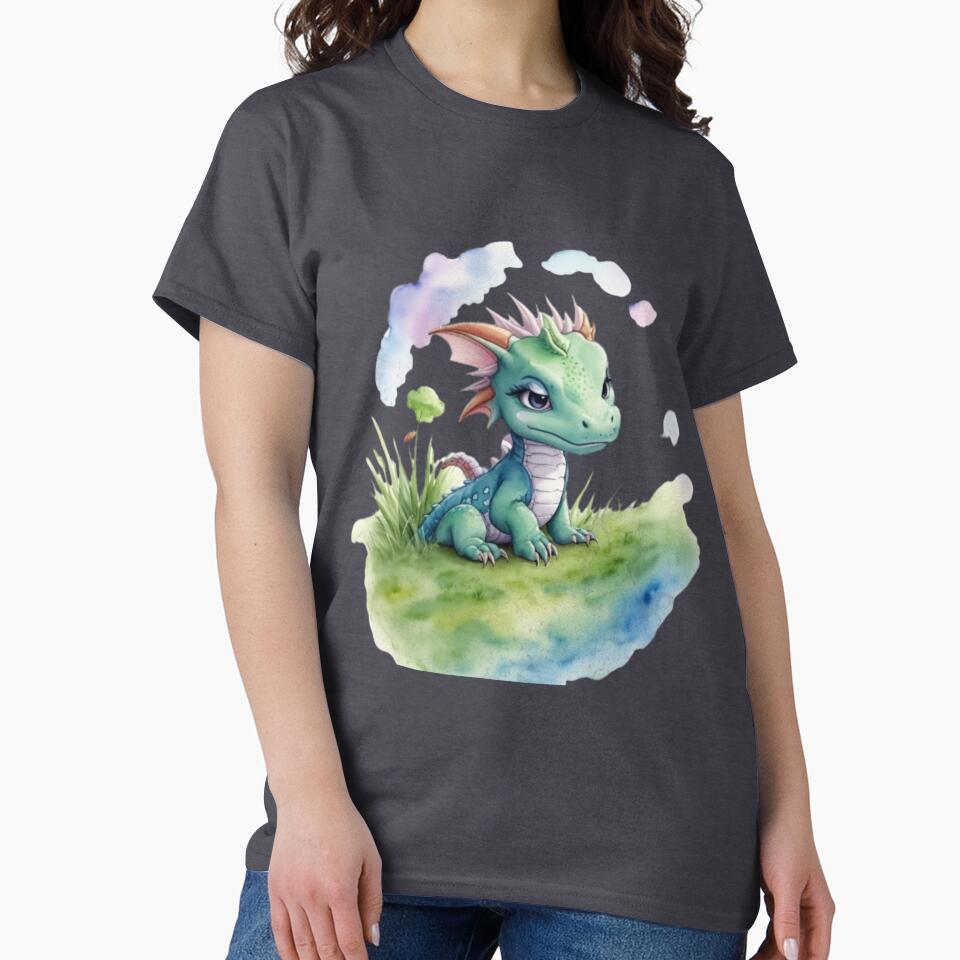 Baby Dragon Watercolour  Design by Wolfheartart T-Shirts, Hoodie, Sweatshirt | BlankRebels.com (Image 2)