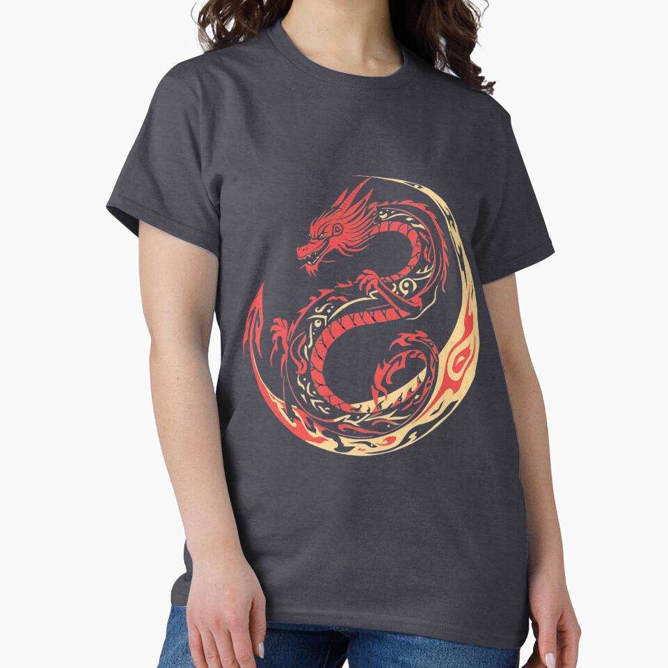 Celestial Fire Dragon – Red & Gold Crescent Mythic Emblem by Nuve-ra T-Shirts, Hoodie, Sweatshirt | BlankRebels.com (Image 2)