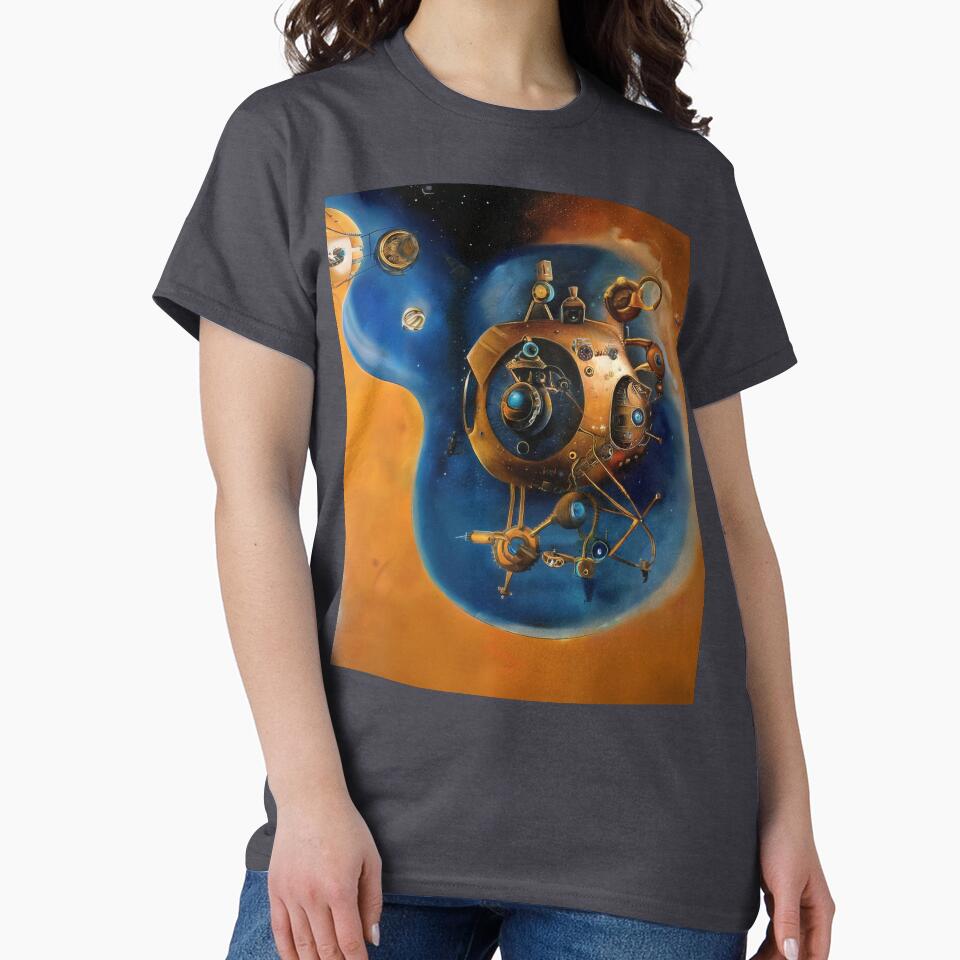 Alien bathyscaphe in deep space, AI art by Dendros-Studio T-Shirts, Hoodie, Sweatshirt | BlankRebels.com (Image 2)