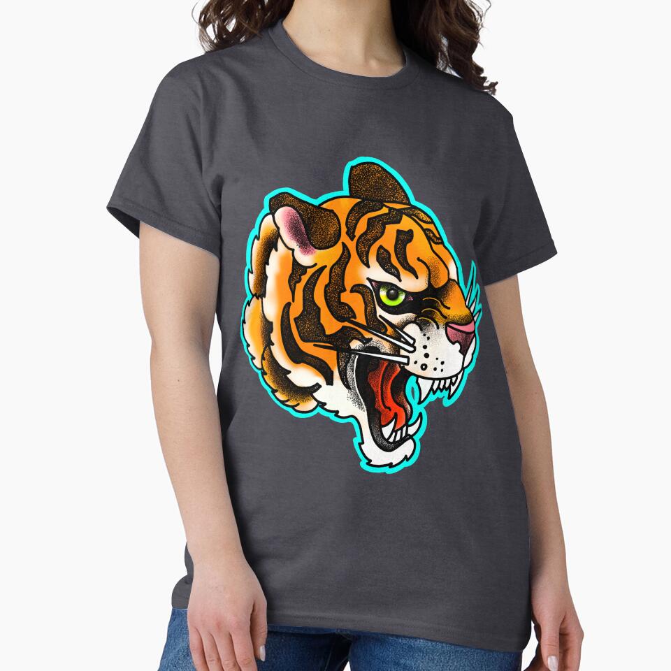 Angry tiger tattoo style by weilertsen T-Shirts, Hoodie, Sweatshirt | BlankRebels.com (Image 2)
