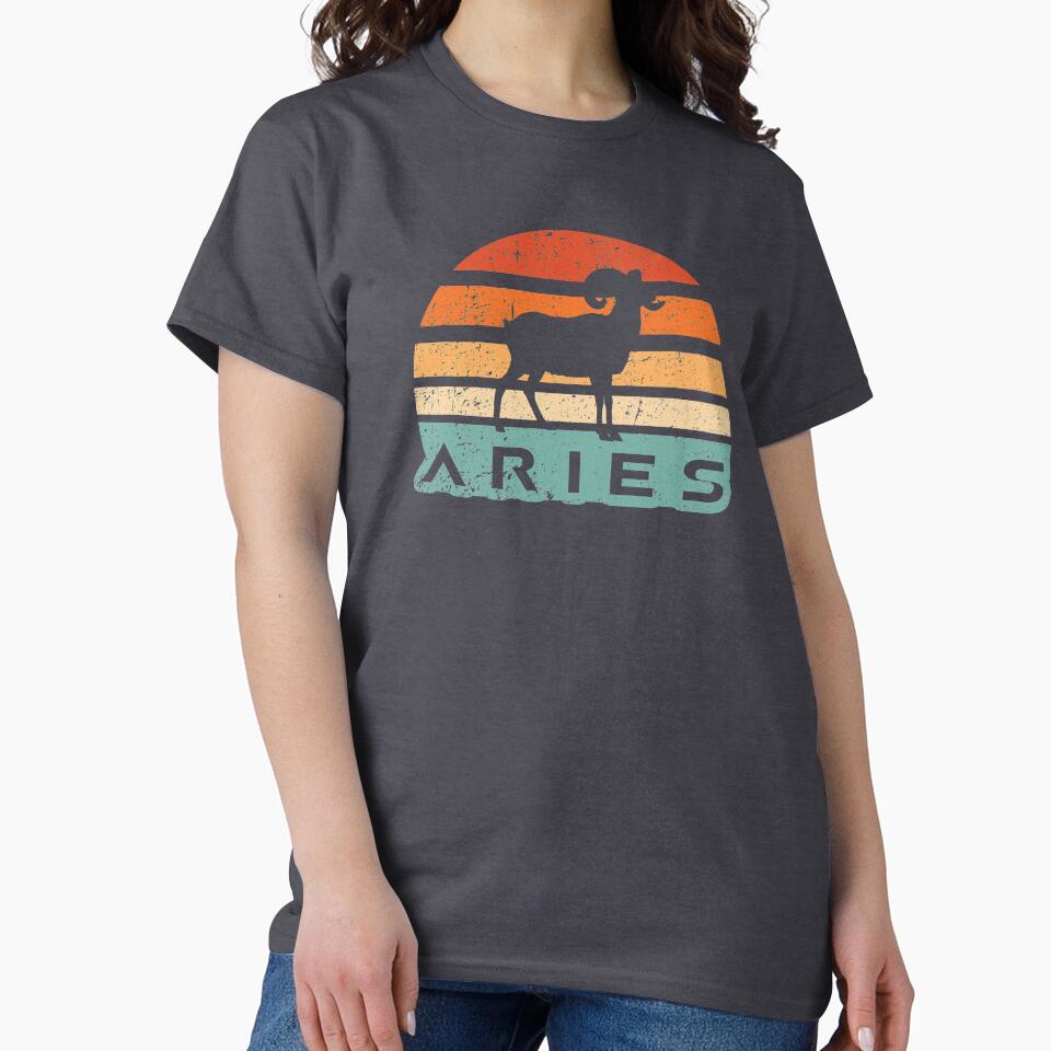 Aries Retro sun zodiac sunset by CecyLL T-Shirts, Hoodie, Sweatshirt | BlankRebels.com (Image 2)