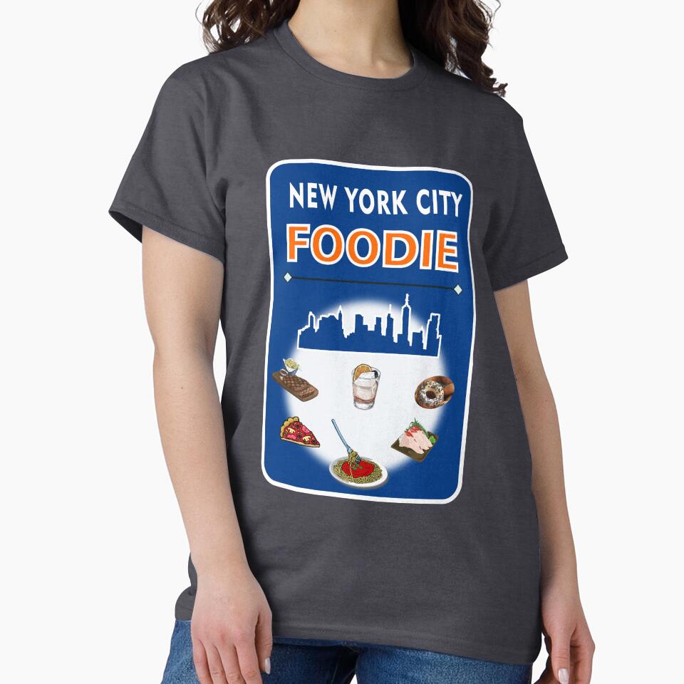 New York City  - Foodie - Blue Background by ThisNThatImages T-Shirts, Hoodie, Sweatshirt | BlankRebels.com (Image 2)