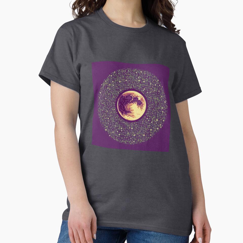 Pixel Art Moon and Stars Design - Retro Art for Clothing, Mugs, and Accessories by AlanCStore T-Shirts, Hoodie,... (Image 2)