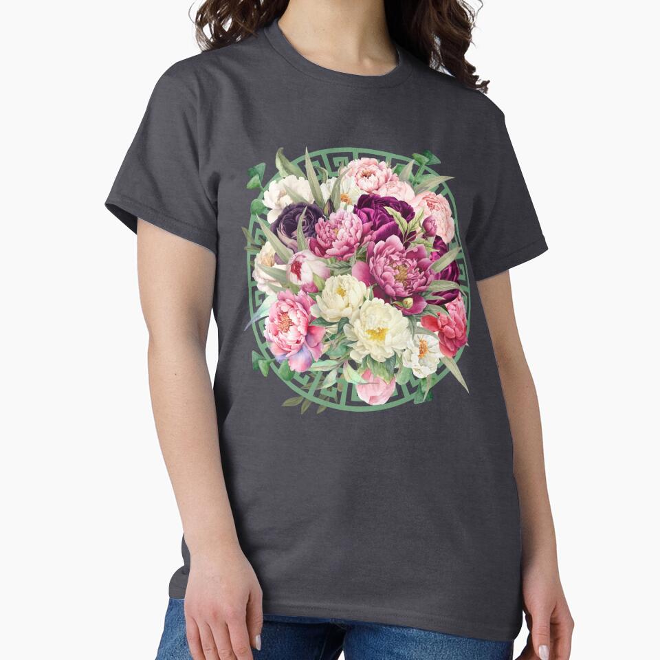 Beautiful Botanic Peonies with Leaves by PurrfectJourney T-Shirts, Hoodie, Sweatshirt | BlankRebels.com (Image 2)