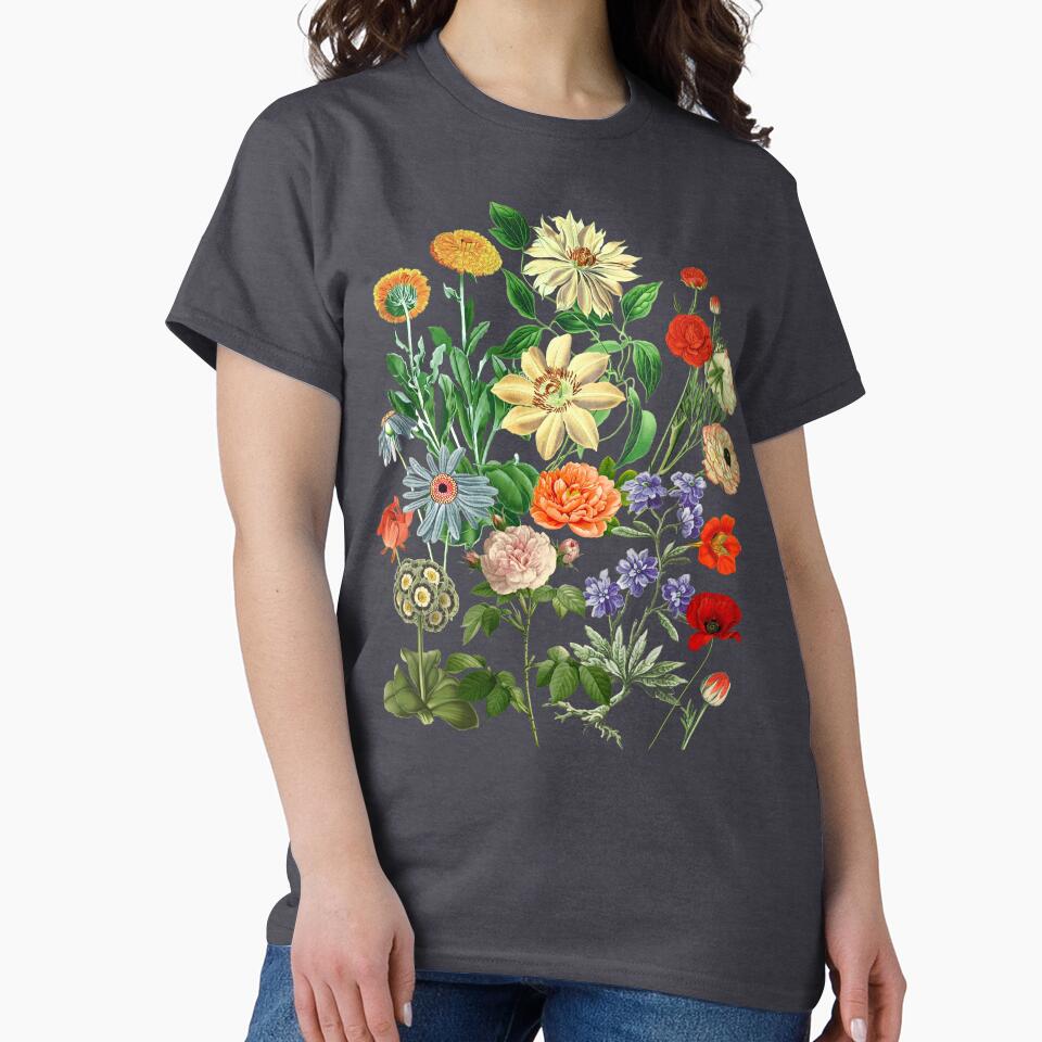 Vintage Flowers Botanical Art T-Shirts, Hoodie, Sweatshirt