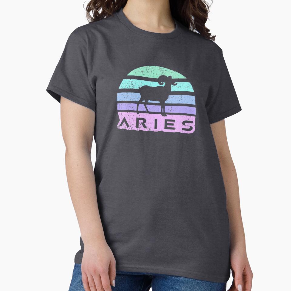 Aries Retro sun zodiac cute colors by CecyLL T-Shirts, Hoodie, Sweatshirt | BlankRebels.com (Image 2)