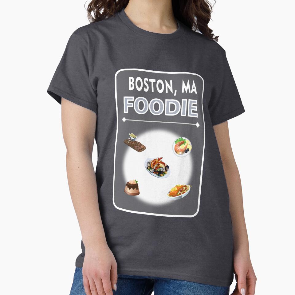 Boston, Massachusetts  - Foodie - Seafaring Grey Background by ThisNThatImages T-Shirts, Hoodie, Sweatshirt (Image 2)