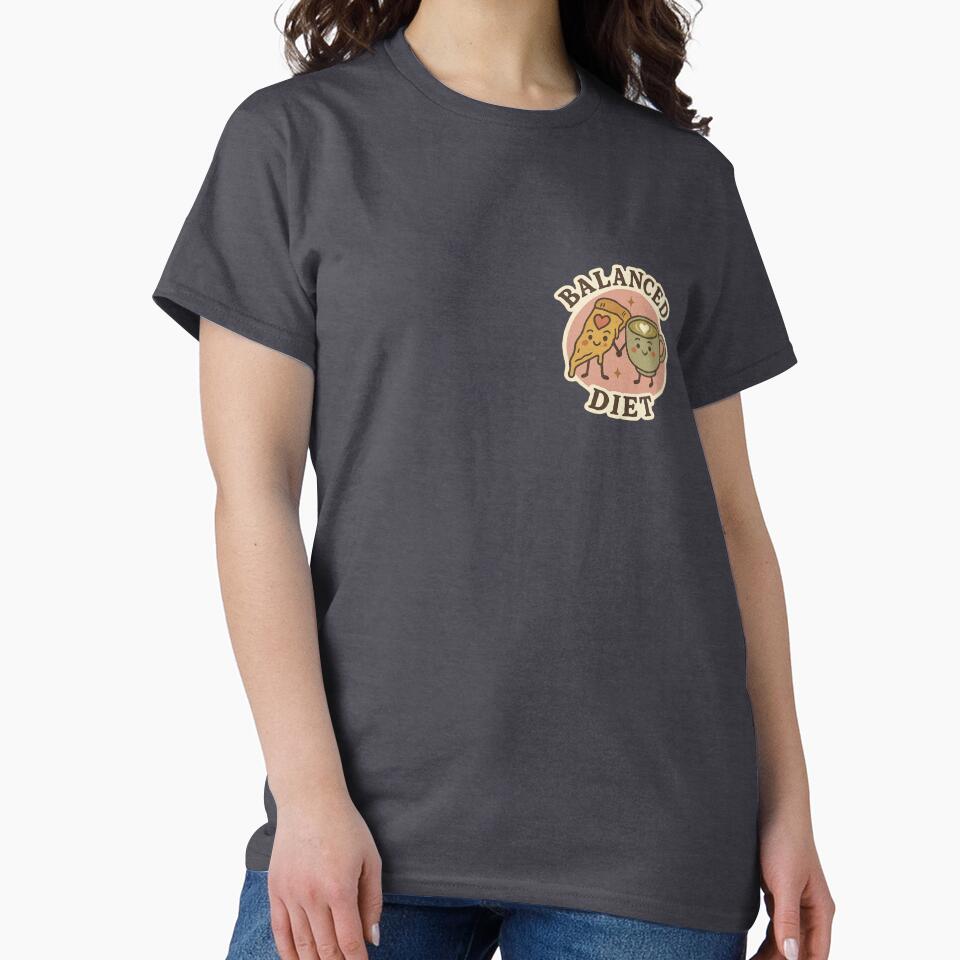 Balanced Diet – Matcha & Pizza Sticker | Cute Vintage Kawaii Coquette Food by yflres T-Shirts, Hoodie, Sweatshirt (Image 2)
