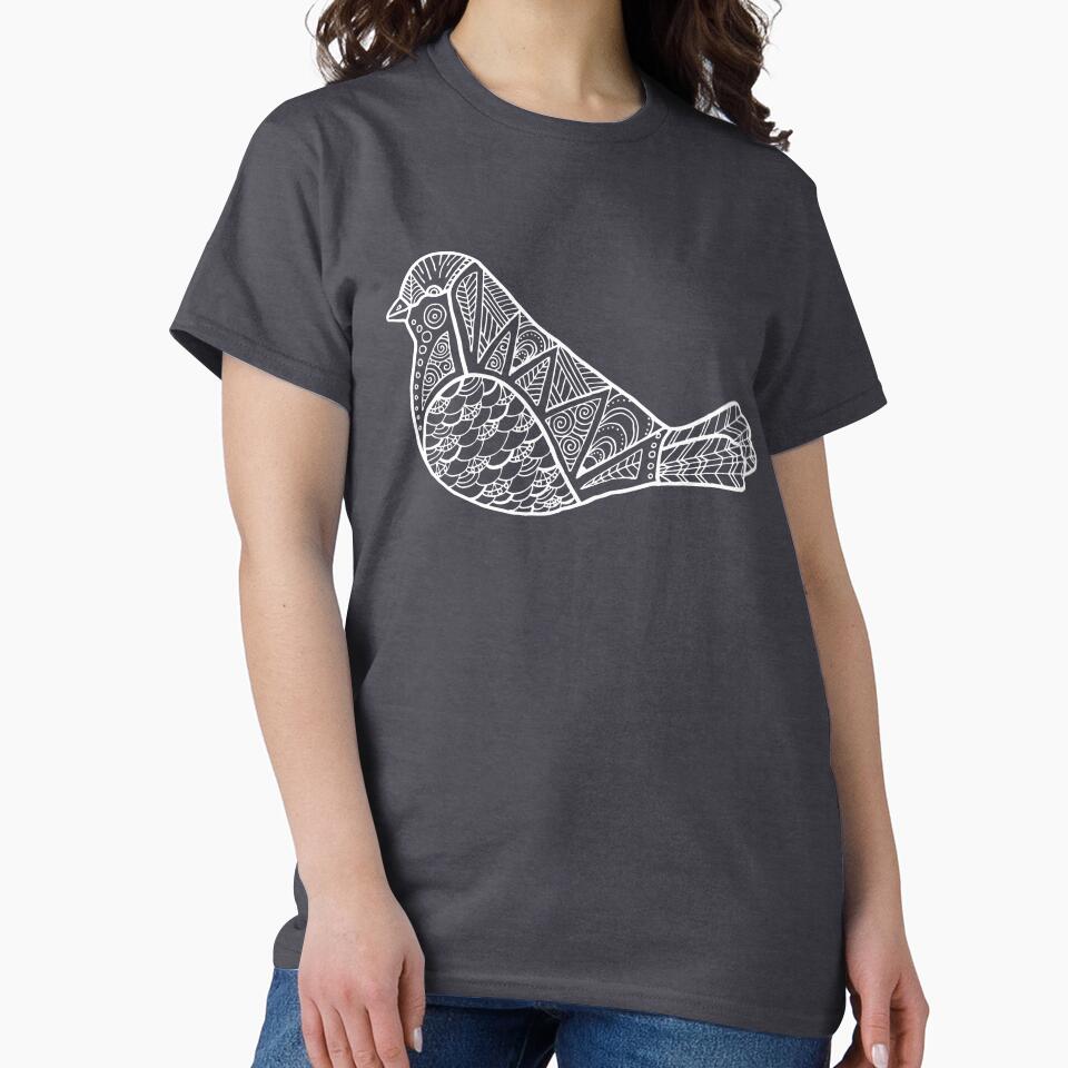 Color Me Bird : White on Turquoise by Janelle Wourms T-Shirts, Hoodie, Sweatshirt | BlankRebels.com (Image 2)