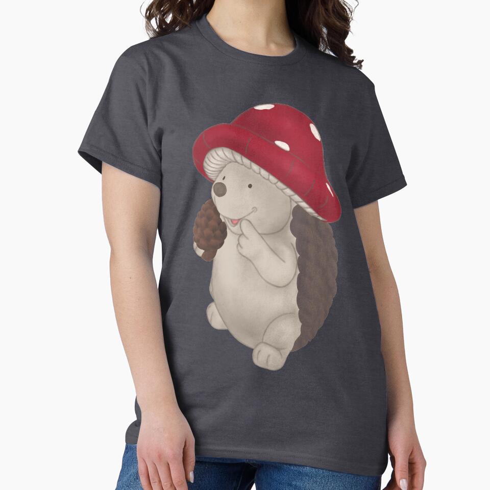 Cottagecore Aesthetic Mushroom Head Hedgehog by gogo-jr T-Shirts, Hoodie, Sweatshirt | BlankRebels.com (Image 2)