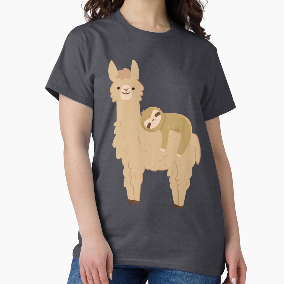 Adorable Sloth Relaxing on a Llama | Funny Llama Sloth by Andrew Orr T-Shirts, Hoodie, Sweatshirt | BlankRebels.com (Image 2)