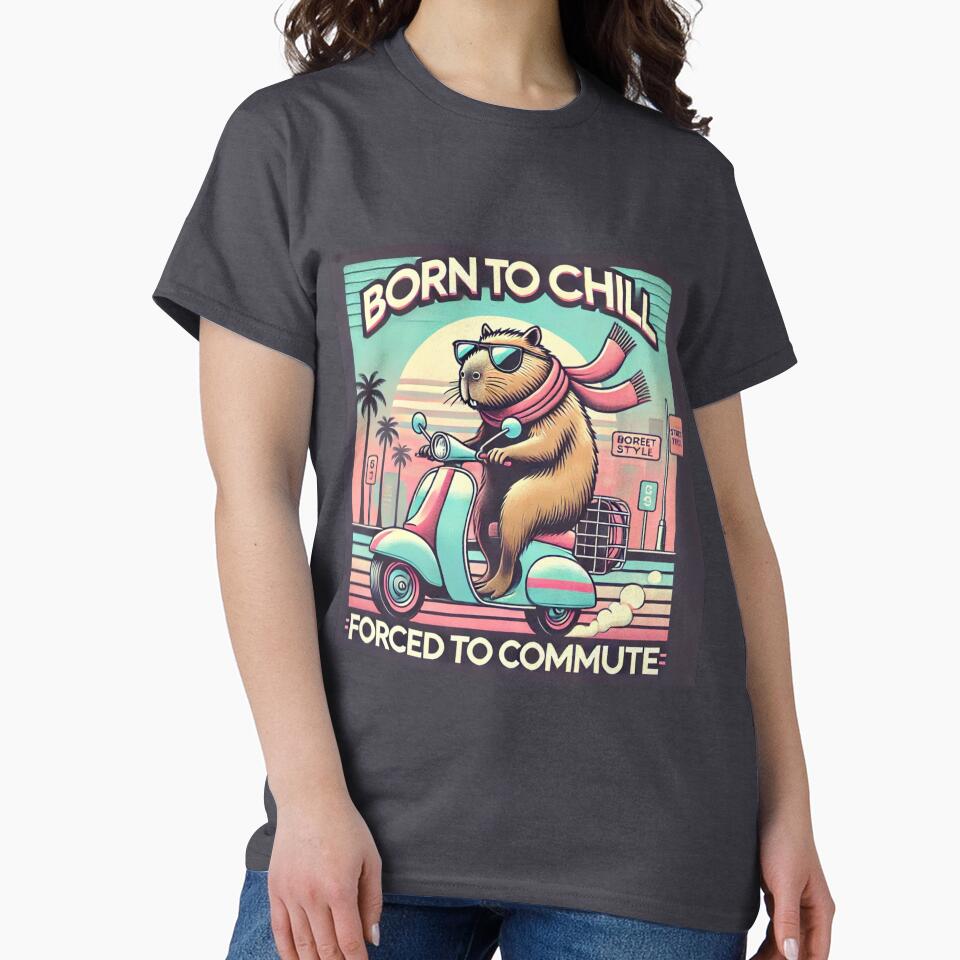 Capybara Scooter Commute Retro Vibes by Wish & Wonder T-Shirts, Hoodie, Sweatshirt | BlankRebels.com (Image 2)