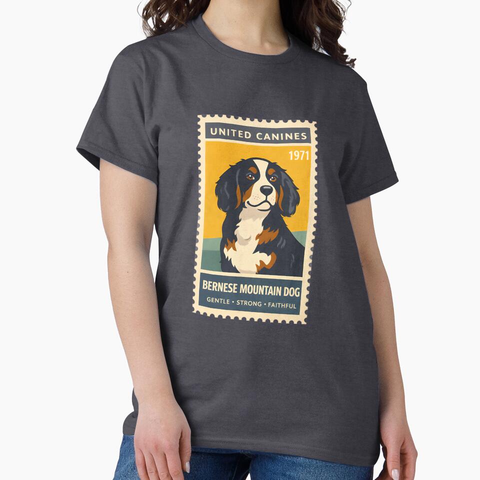 Vintage Bernese Mountain Dog Stamp by postmarkpaw T-Shirts, Hoodie, Sweatshirt | BlankRebels.com (Image 2)