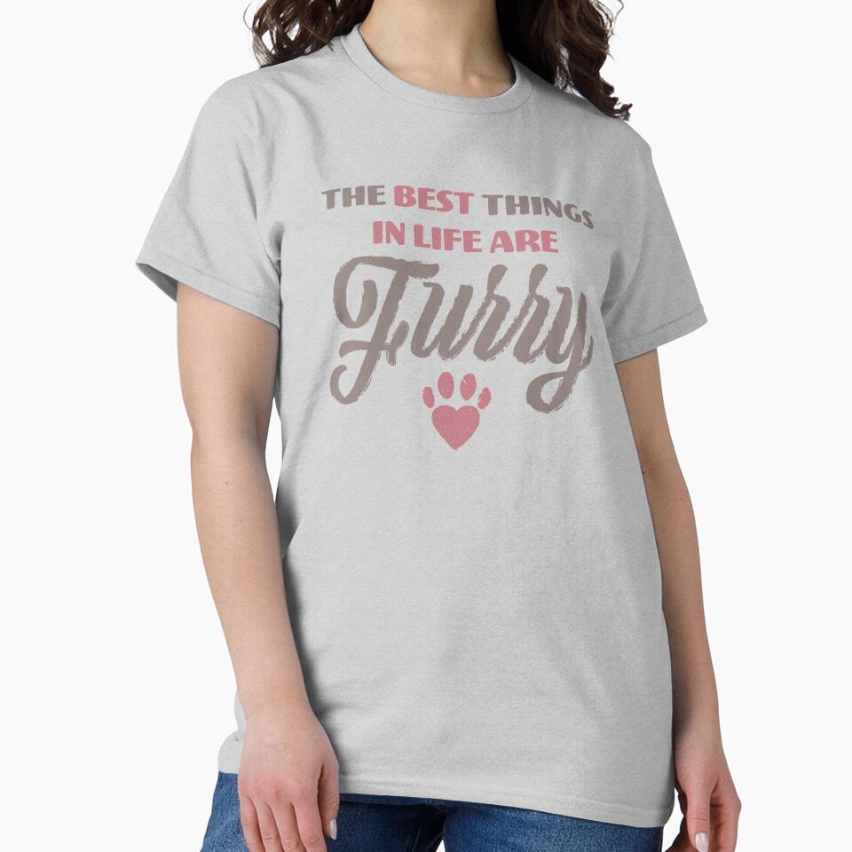The Best Things In Life Are Furry Funny Cat or Dog Lover print by nikkidawn74