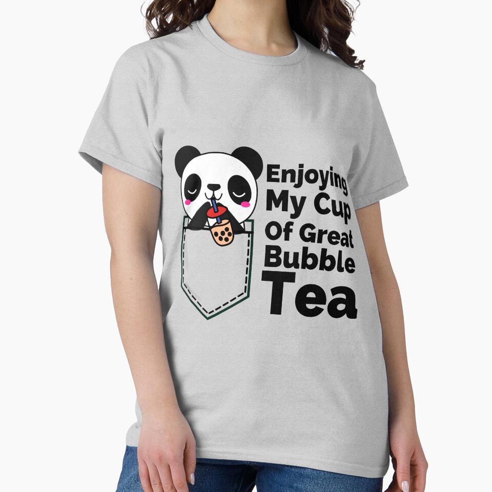 Enjoying My Cup Of Great Bubble Tea Pocket Panda by Onewivnacher T-Shirts, Hoodie, Sweatshirt | BlankRebels.com (Image 2)